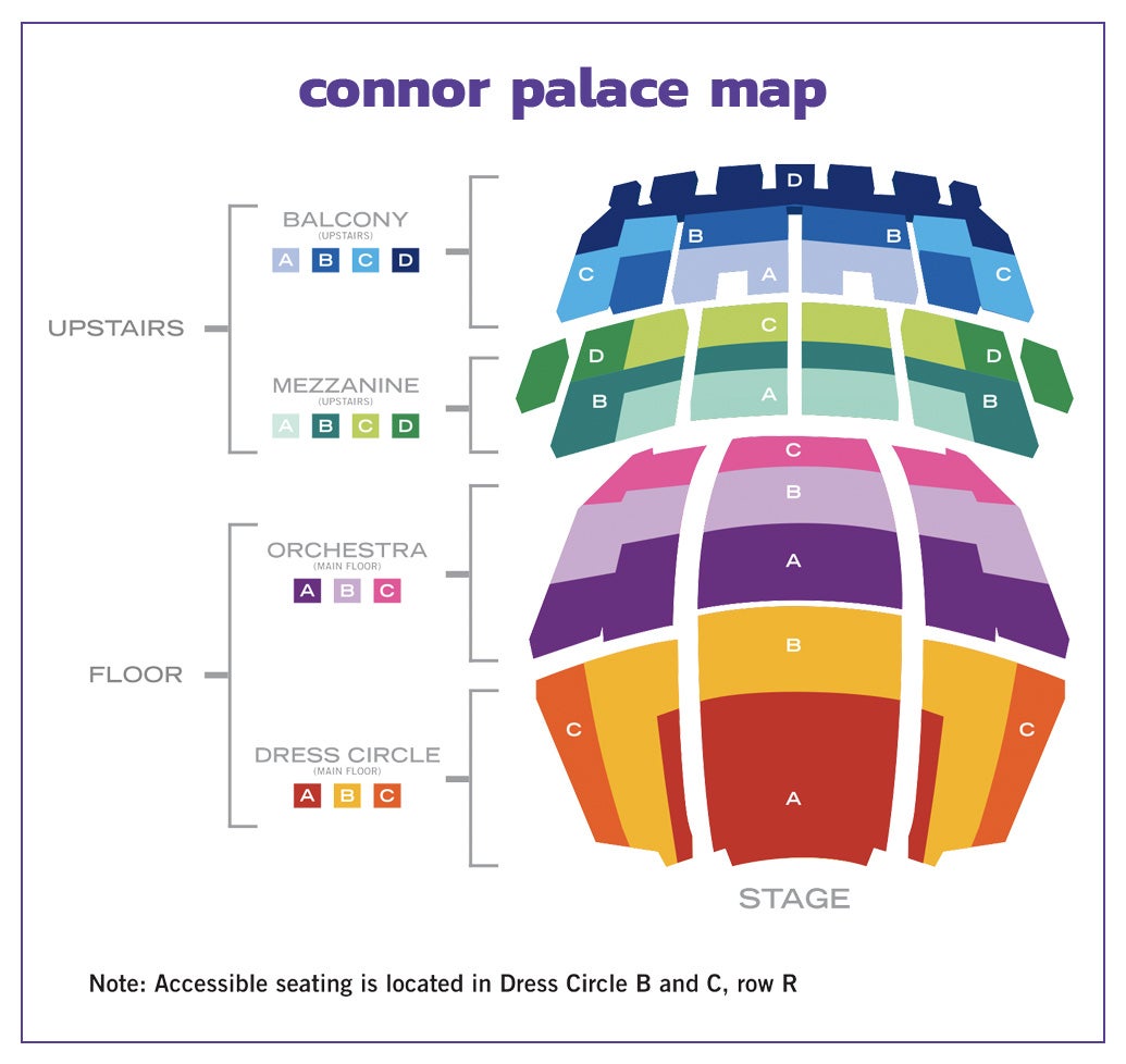 Seating chart at Connor Palace