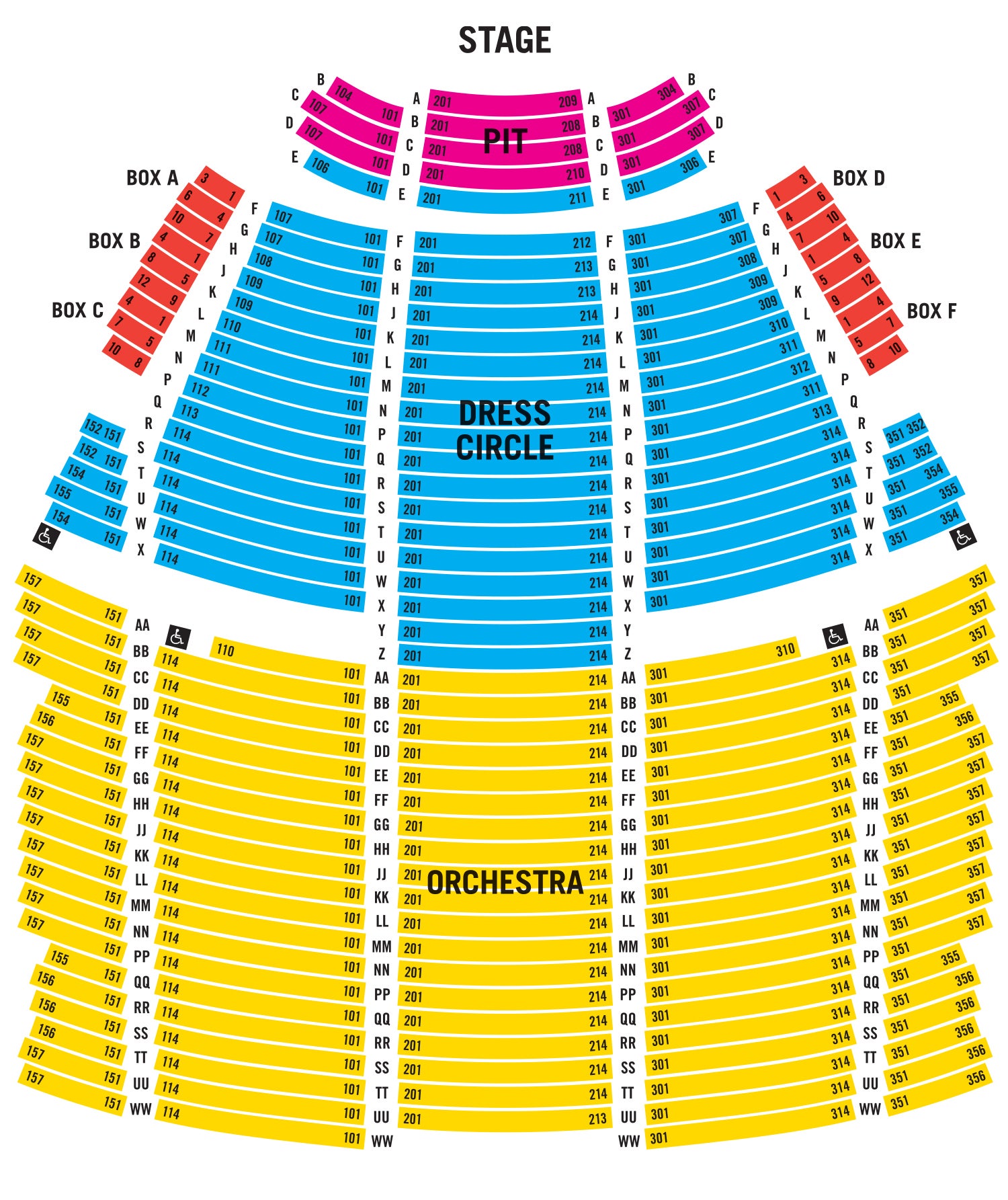 Sondheim Theatre London seat map and prices for Les Miserables