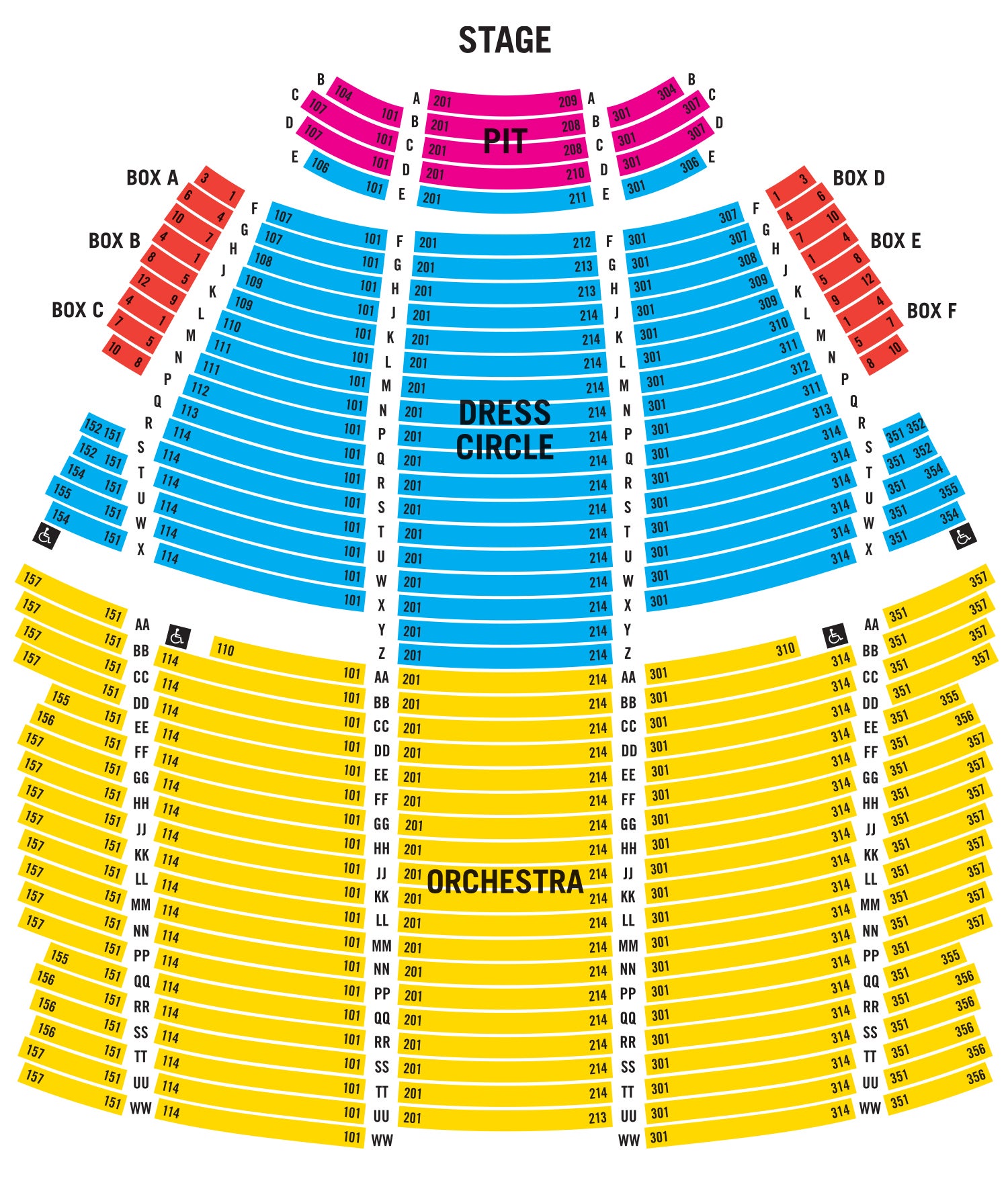 Seating Chart Bank Theater Chicago