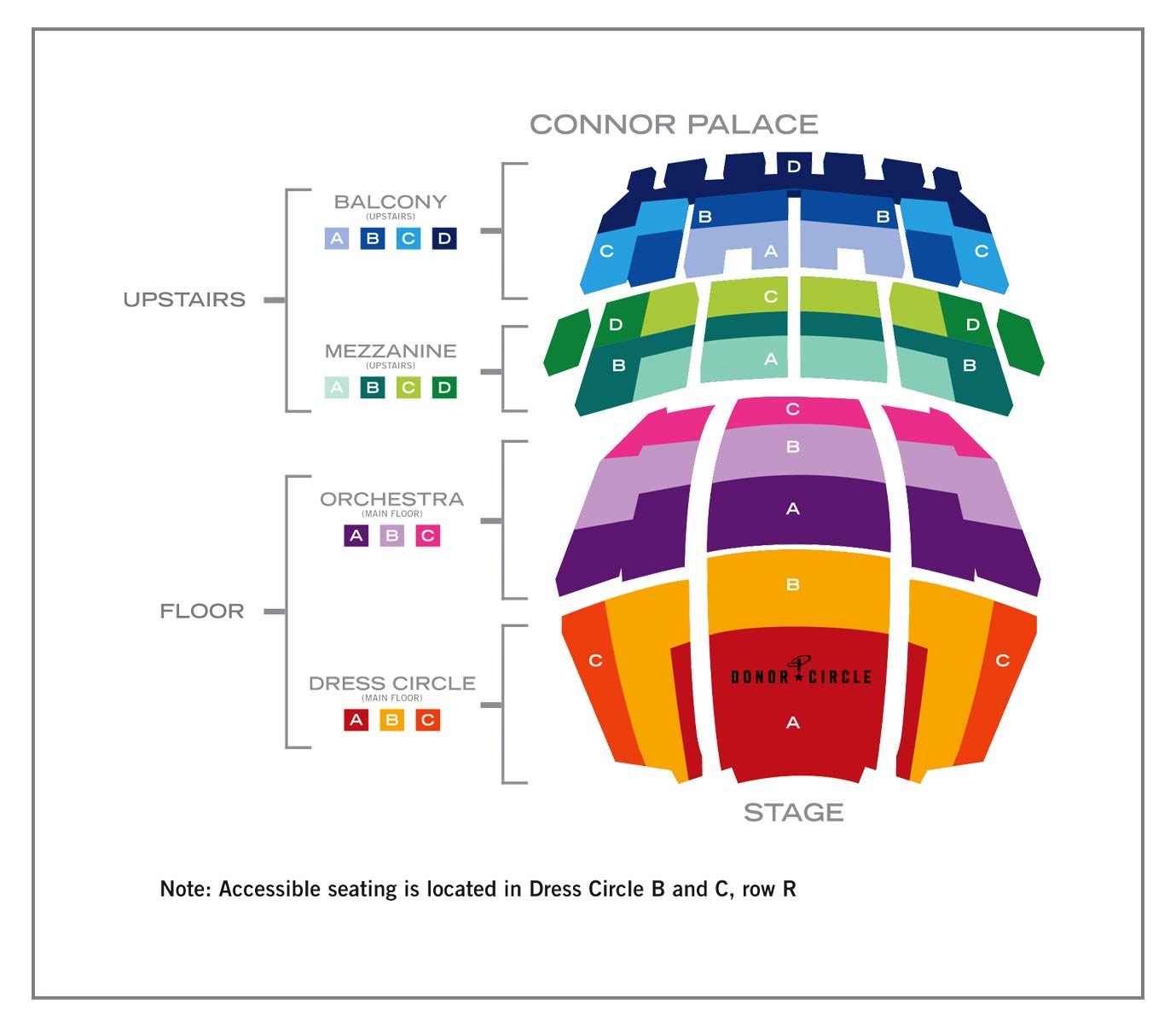 Seating chart at Connor Palace